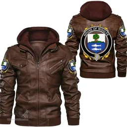 Irish House of WOULFE Coat of Arms Family Crest Ireland Leather Jacket Irish Jackets