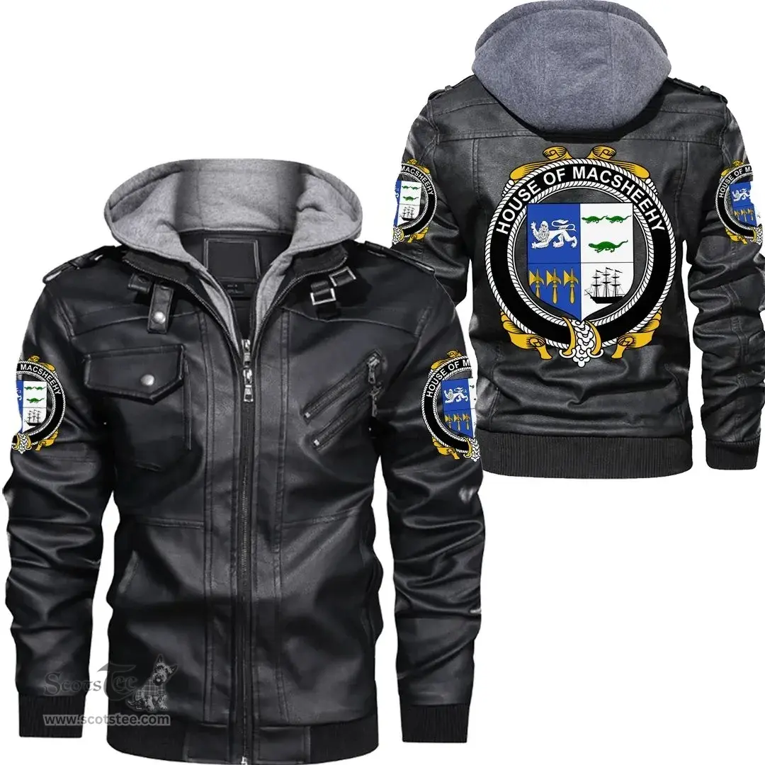 Irish House of MACSHEEHY Coat of Arms Family Crest Ireland Leather Jacket Irish Jackets