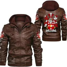 Irish Mall Coat of Arms Family Crest Ireland Leather Jacket Irish Jackets