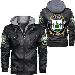 Irish House of O'CONCANNON Coat of Arms Family Crest Ireland Leather Jacket Irish Jackets