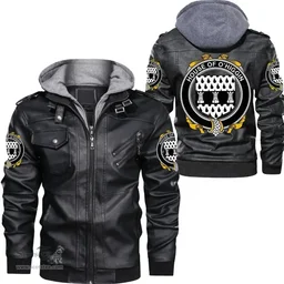 Irish House of O'HIGGIN Coat of Arms Family Crest Ireland Leather Jacket Irish Jackets