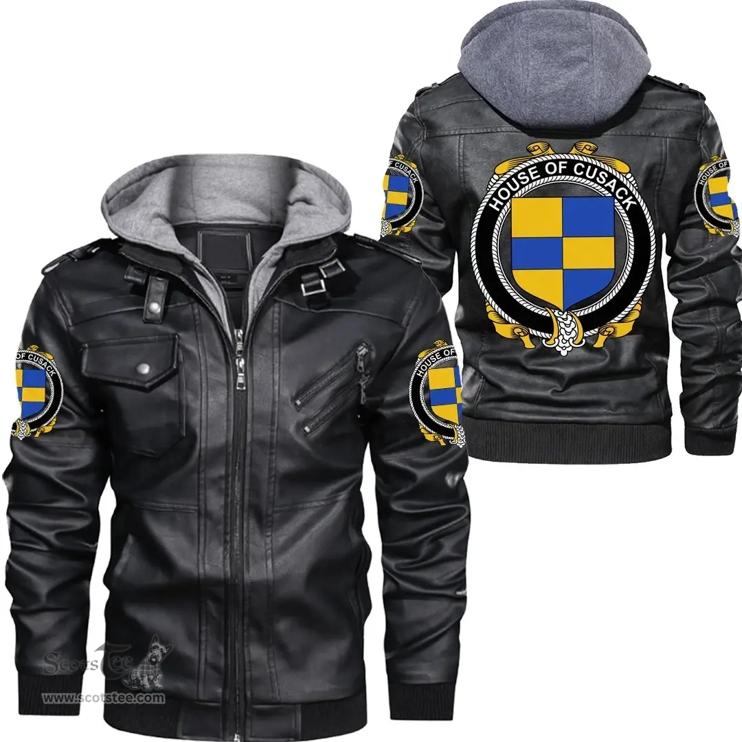 Irish House of CUSACK Coat of Arms Family Crest Ireland Leather Jacket Irish Jackets