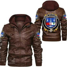 Irish House of O'CAHAN (KEANE) Coat of Arms Family Crest Ireland Leather Jacket Irish Jackets