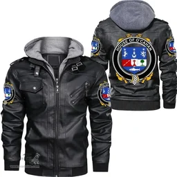 Irish House of O'CAHAN (KEANE) Coat of Arms Family Crest Ireland Leather Jacket Irish Jackets
