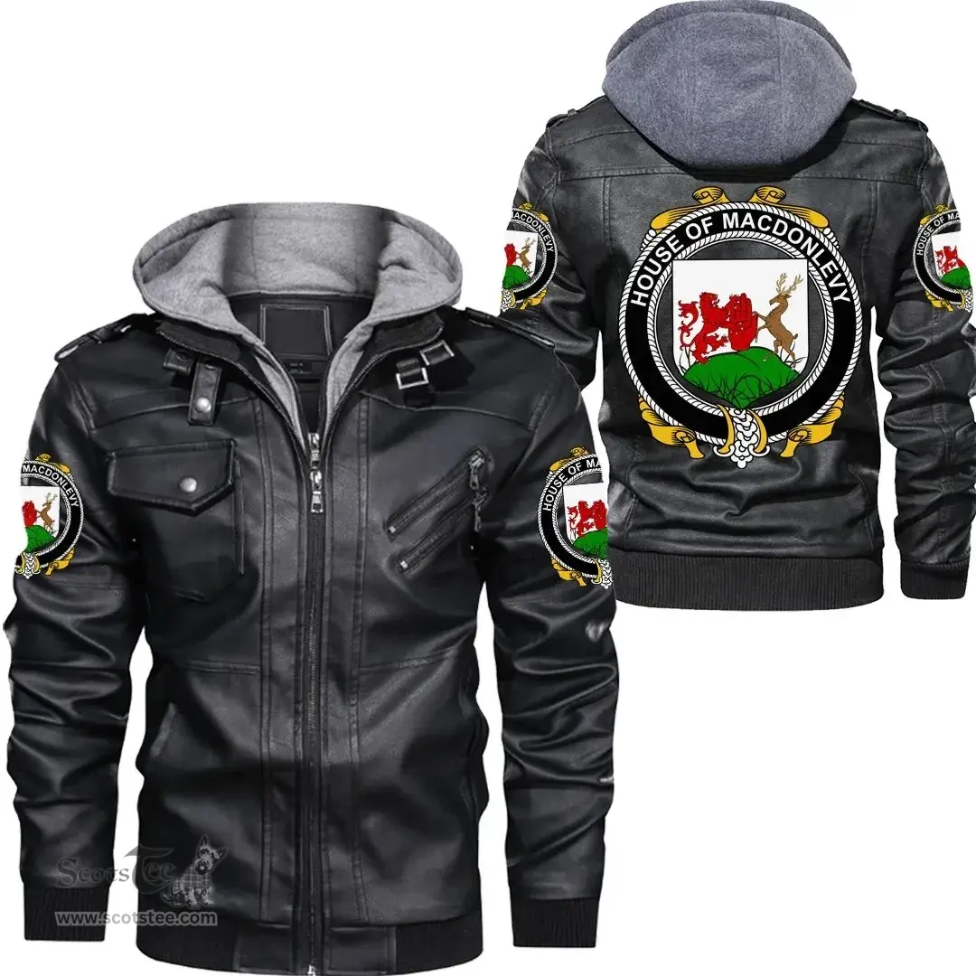 Irish House of MACDONLEVY Coat of Arms Family Crest Ireland Leather Jacket Irish Jackets