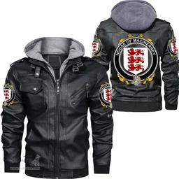Irish House of MACiNERNEY Coat of Arms Family Crest Ireland Leather Jacket Irish Jackets