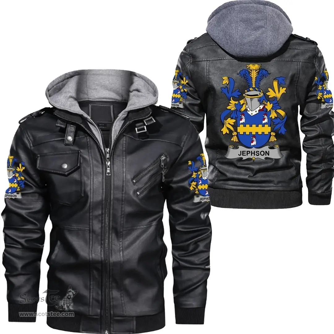 Irish Jephson Coat of Arms Family Crest Ireland Leather Jacket Irish Jackets