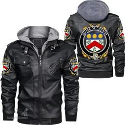 Irish House of CREAGH Coat of Arms Family Crest Ireland Leather Jacket Irish Jackets
