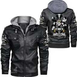 Irish Lambe Coat of Arms Family Crest Ireland Leather Jacket Irish Jackets