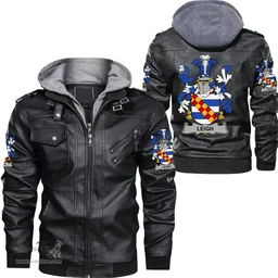 Irish Leigh or McLaeghis Coat of Arms Family Crest Ireland Leather Jacket Irish Jackets