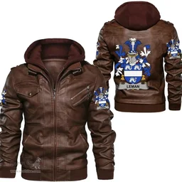 Irish Leman or Lemon Coat of Arms Family Crest Ireland Leather Jacket Irish Jackets