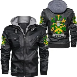 Irish Skereth or Skerret Coat of Arms Family Crest Ireland Leather Jacket Irish Jackets