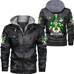 Irish Murphy (Wexford) Coat of Arms Family Crest Ireland Leather Jacket Irish Jackets