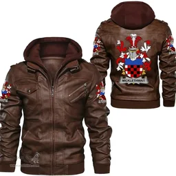 Irish Micklethwait Coat of Arms Family Crest Ireland Leather Jacket Irish Jackets