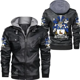 Irish Rutledge Coat of Arms Family Crest Ireland Leather Jacket Irish Jackets
