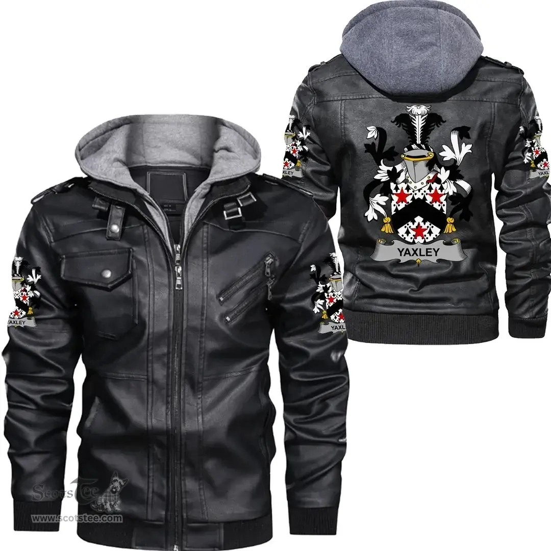 Irish Yaxley Coat of Arms Family Crest Ireland Leather Jacket Irish Jackets