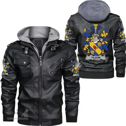 Irish Tilson Coat of Arms Family Crest Ireland Leather Jacket Irish Jackets