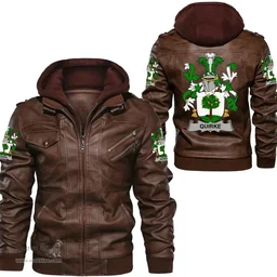 Irish Quirke or O'Quirke Coat of Arms Family Crest Ireland Leather Jacket Irish Jackets