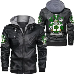 Irish Quirke or O'Quirke Coat of Arms Family Crest Ireland Leather Jacket Irish Jackets
