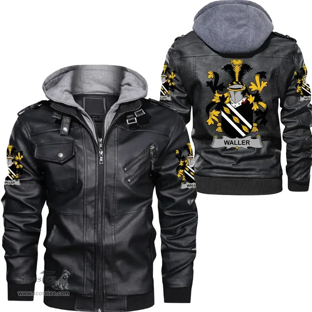 Irish Waller Coat of Arms Family Crest Ireland Leather Jacket Irish Jackets