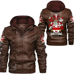 Irish Ogle Coat of Arms Family Crest Ireland Leather Jacket Irish Jackets