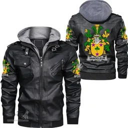 Irish Vandeleur Coat of Arms Family Crest Ireland Leather Jacket Irish Jackets