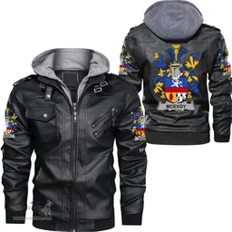 Irish McEvoy or McKelvey Coat of Arms Family Crest Ireland Leather Jacket Irish Jackets