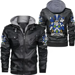 Irish Waters Coat of Arms Family Crest Ireland Leather Jacket Irish Jackets