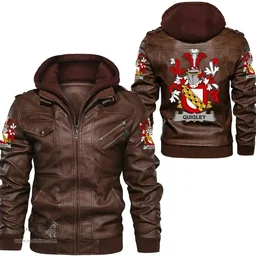 Irish Quigley or O'Quigley Coat of Arms Family Crest Ireland Leather Jacket Irish Jackets