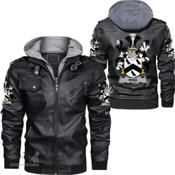 Irish Wise Coat of Arms Family Crest Ireland Leather Jacket Irish Jackets