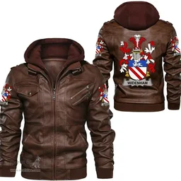 Irish Widenham Coat of Arms Family Crest Ireland Leather Jacket Irish Jackets