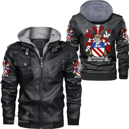 Irish Widenham Coat of Arms Family Crest Ireland Leather Jacket Irish Jackets