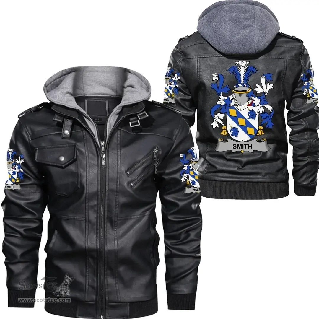 Irish Smith or Smyth Coat of Arms Family Crest Ireland Leather Jacket Irish Jackets