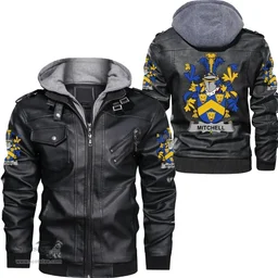 Irish Mitchell Coat of Arms Family Crest Ireland Leather Jacket Irish Jackets