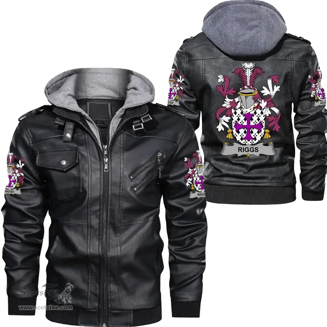Irish Riggs Coat of Arms Family Crest Ireland Leather Jacket Irish Jackets