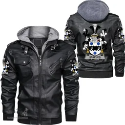 Irish Stanley Coat of Arms Family Crest Ireland Leather Jacket Irish Jackets