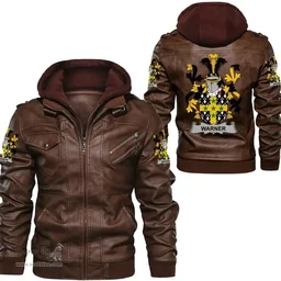 Irish Warner Coat of Arms Family Crest Ireland Leather Jacket Irish Jackets