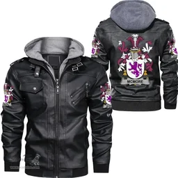 Irish McMore or More Coat of Arms Family Crest Ireland Leather Jacket Irish Jackets