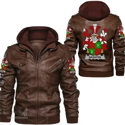 Irish Naghten or O'Naghten Coat of Arms Family Crest Ireland Leather Jacket Irish Jackets