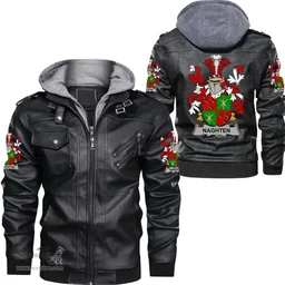 Irish Naghten or O'Naghten Coat of Arms Family Crest Ireland Leather Jacket Irish Jackets