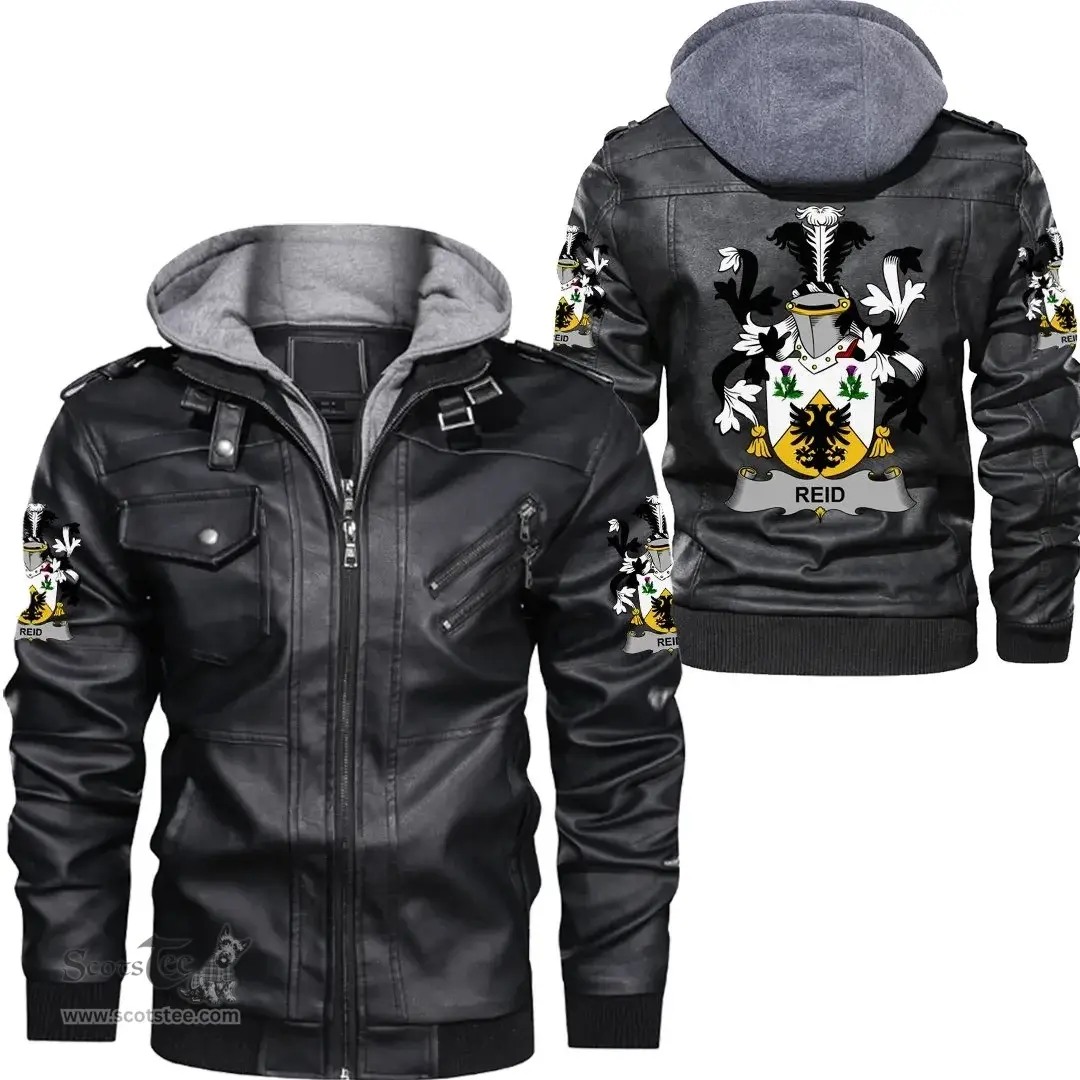 Irish Reid Coat of Arms Family Crest Ireland Leather Jacket Irish Jackets