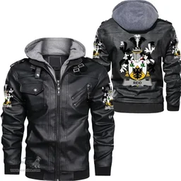 Irish Reid Coat of Arms Family Crest Ireland Leather Jacket Irish Jackets