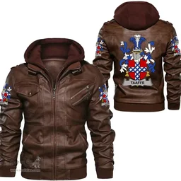 Irish Taaffe Coat of Arms Family Crest Ireland Leather Jacket Irish Jackets