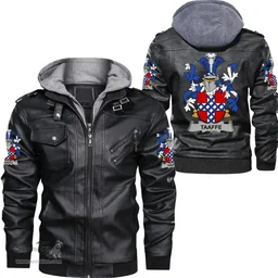 Irish Taaffe Coat of Arms Family Crest Ireland Leather Jacket Irish Jackets
