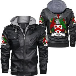 Irish Steen Coat of Arms Family Crest Ireland Leather Jacket Irish Jackets