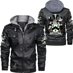 Irish Shore Coat of Arms Family Crest Ireland Leather Jacket Irish Jackets