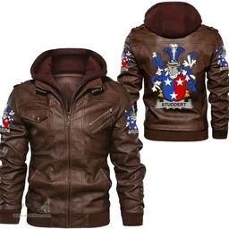 Irish Studdert Coat of Arms Family Crest Ireland Leather Jacket Irish Jackets