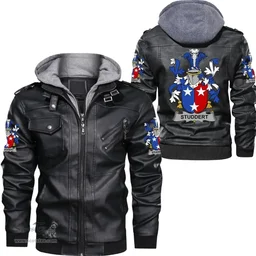 Irish Studdert Coat of Arms Family Crest Ireland Leather Jacket Irish Jackets