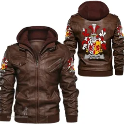 Irish Quinlan or O'Quinlevan Coat of Arms Family Crest Ireland Leather Jacket Irish Jackets