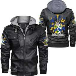 Irish Pike Coat of Arms Family Crest Ireland Leather Jacket Irish Jackets